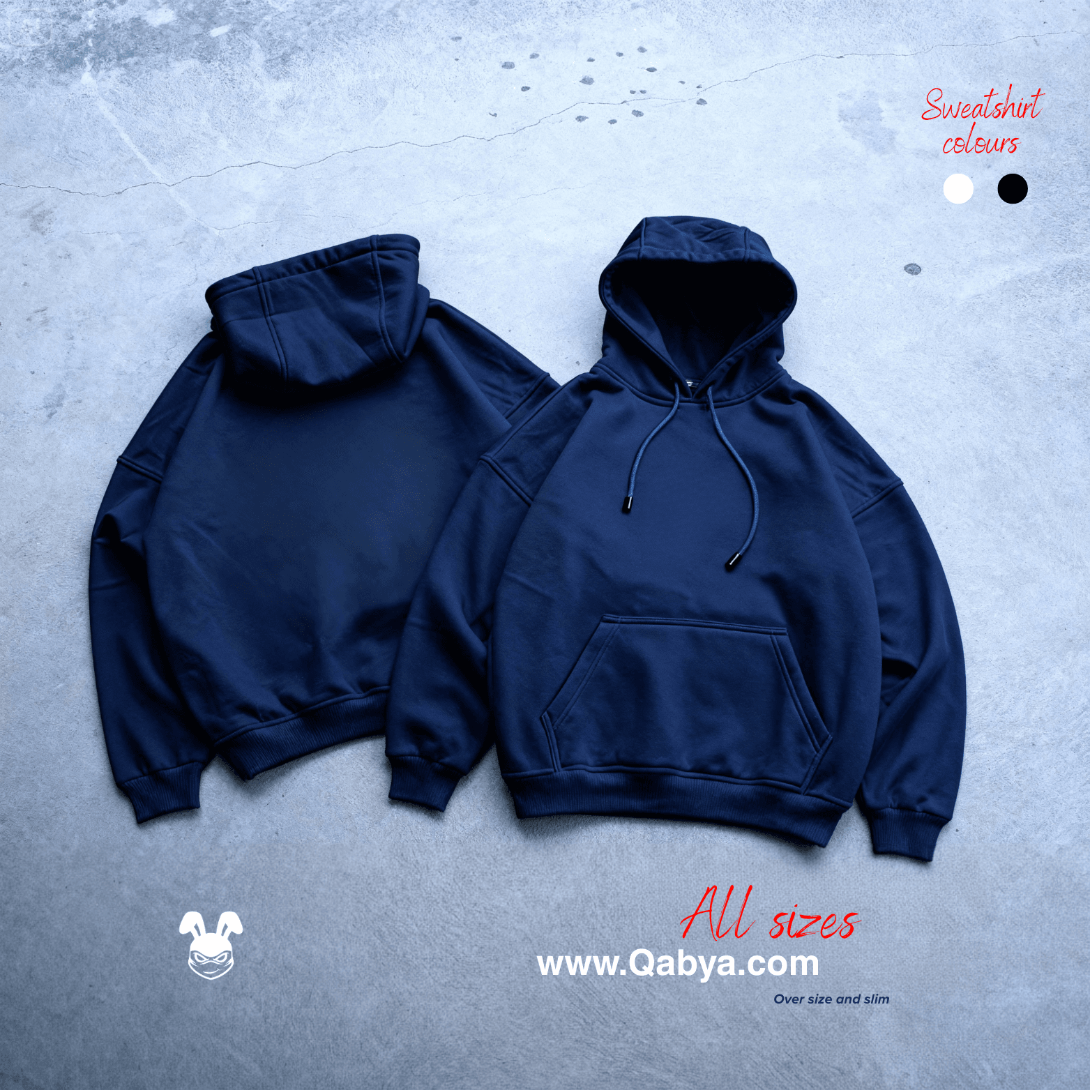 Blue Plain Hoodie